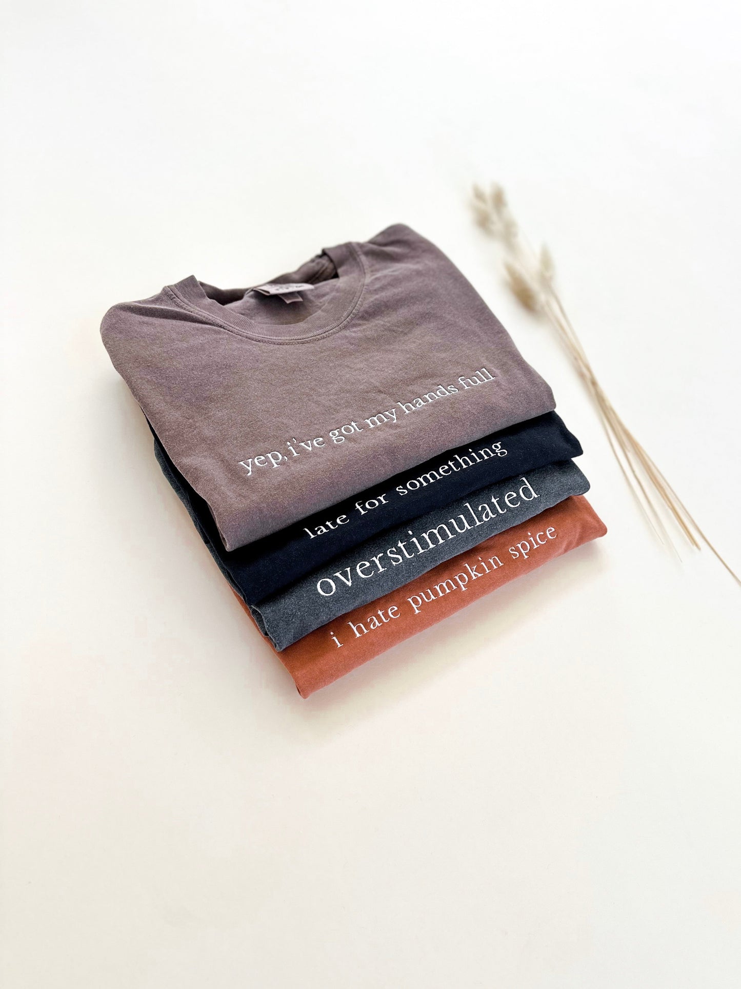 I Hate Pumpkin Spice Embroidered T-Shirt