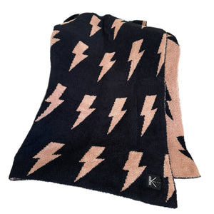 **PREORDER** Black + Camel Bolt Cozy Blanket estimated arrival Mid February please read all details prior to purchasing