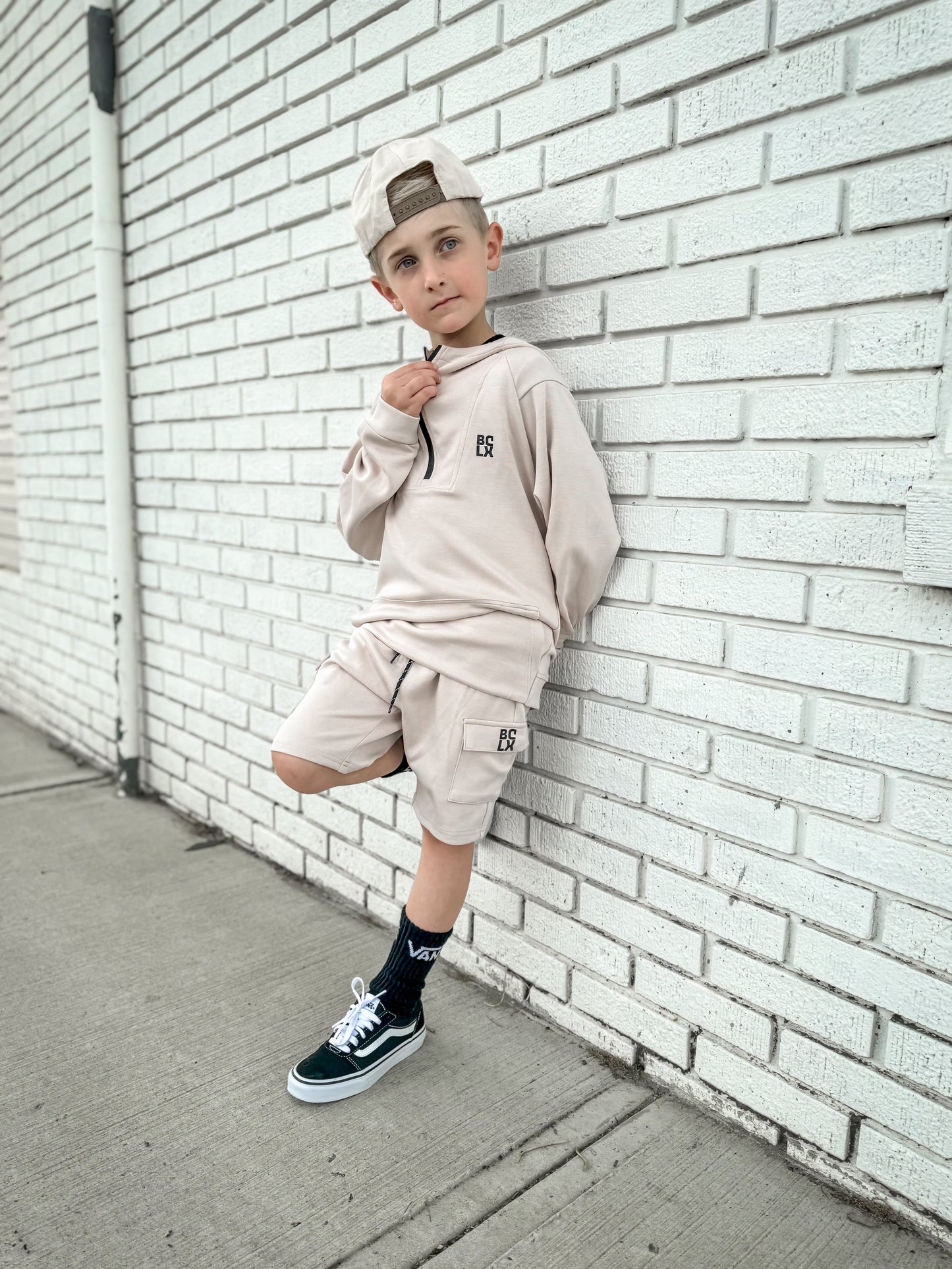 LUXE Half-Zip Sweatshirt (Taupe)