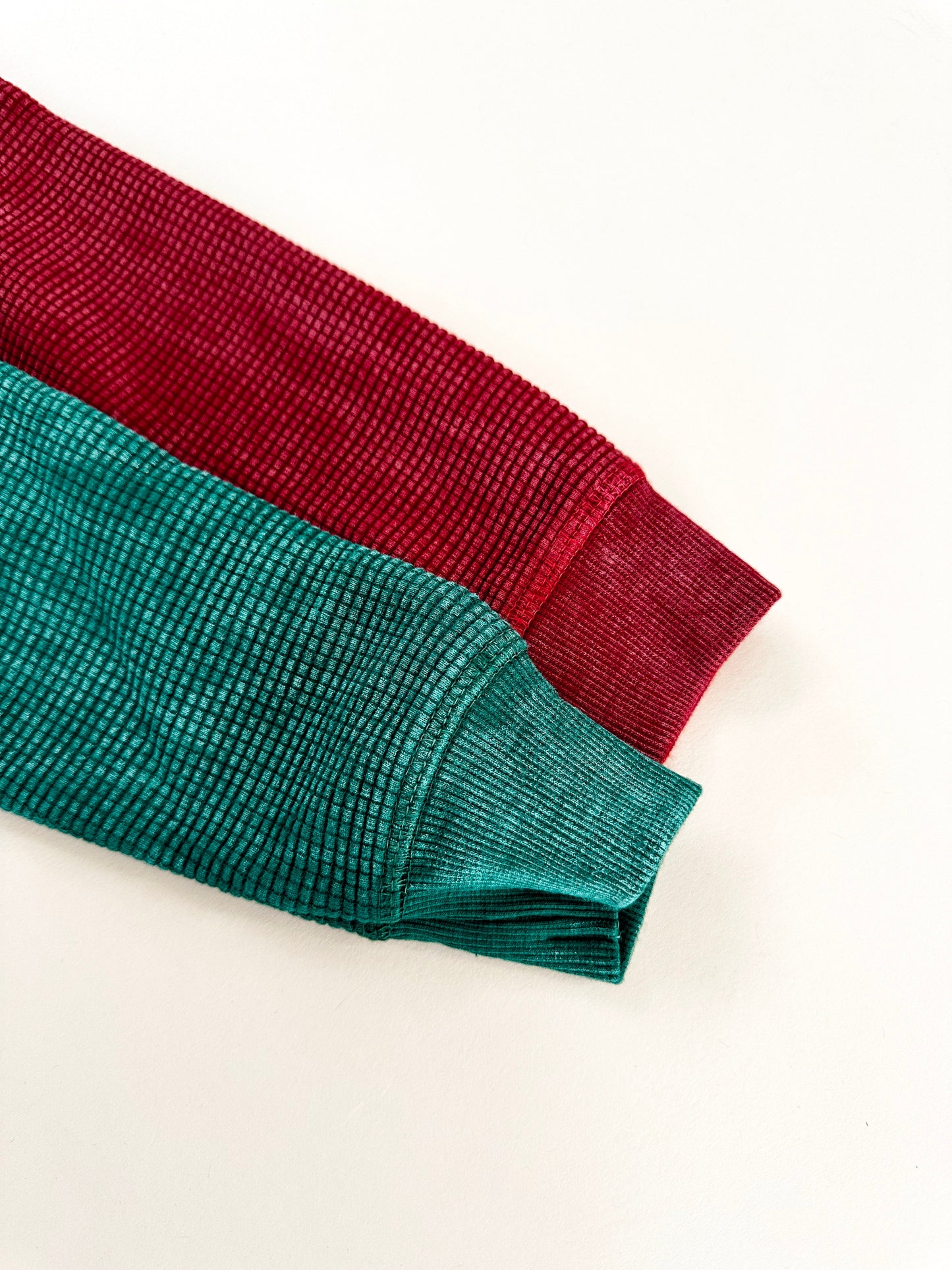 Merry Mini Child Waffle Sleeve Crewneck