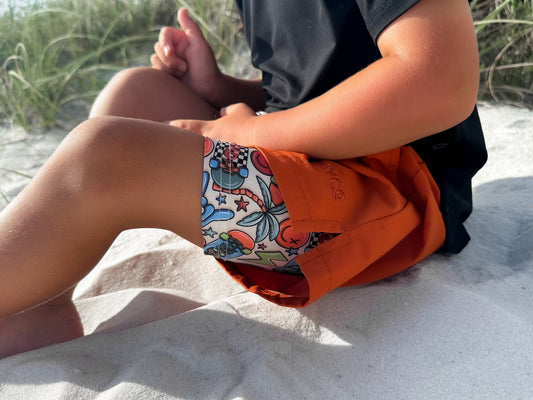 Orange + Neon Summer Hybrid Shorts