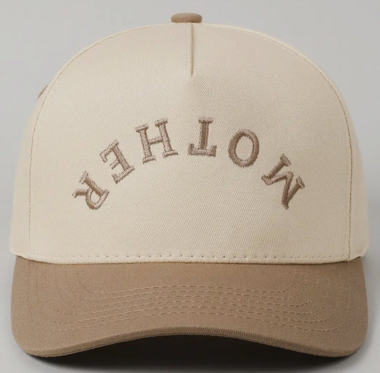 Mother Upside Down Lettering Embroidered Cap