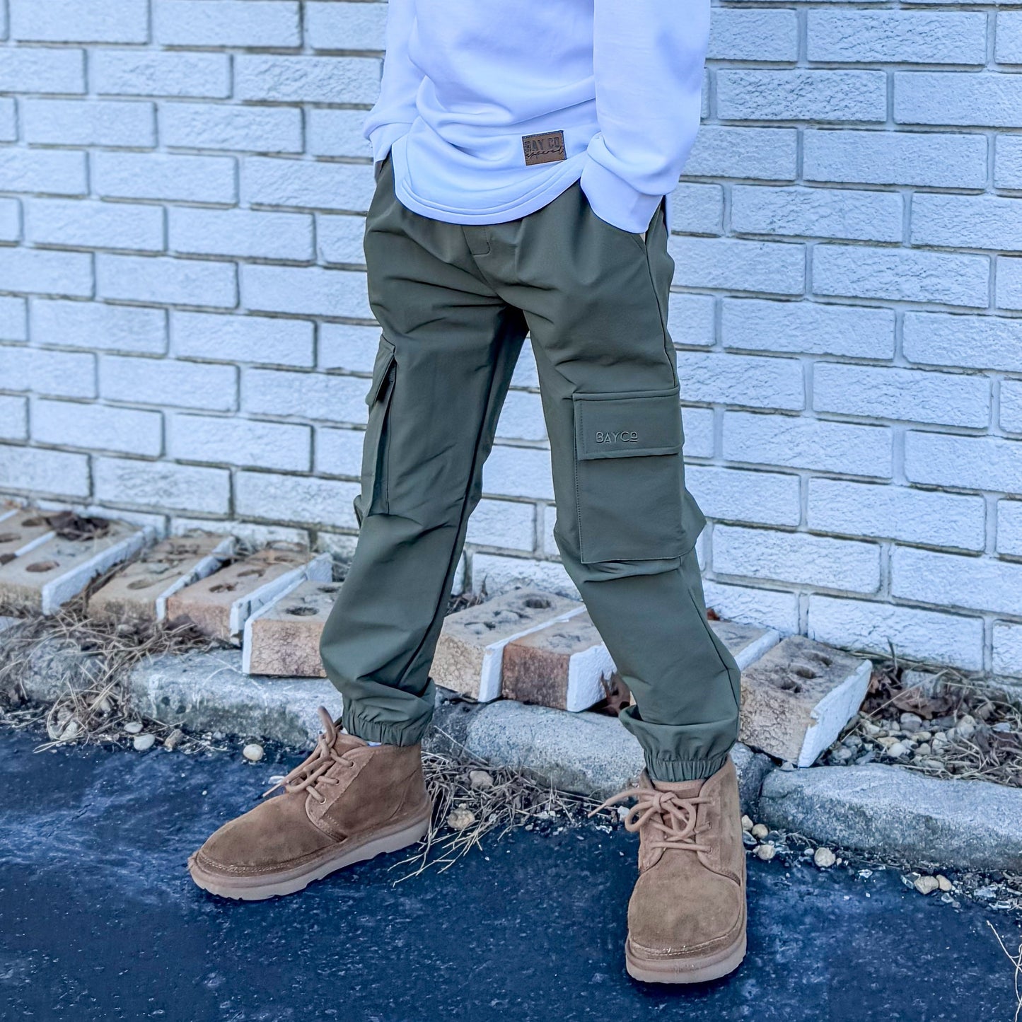 Cargo Cross-Stretch Chinos (Olive)