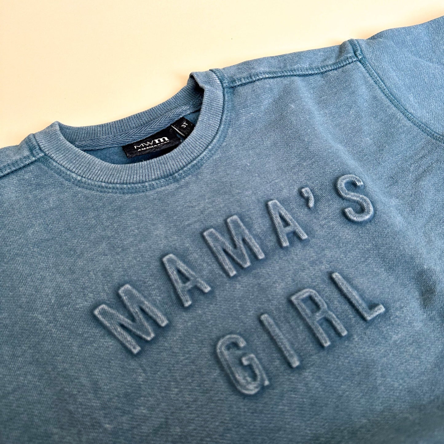 Mama's Girl Signature Acid Wash Crewneck - Tide