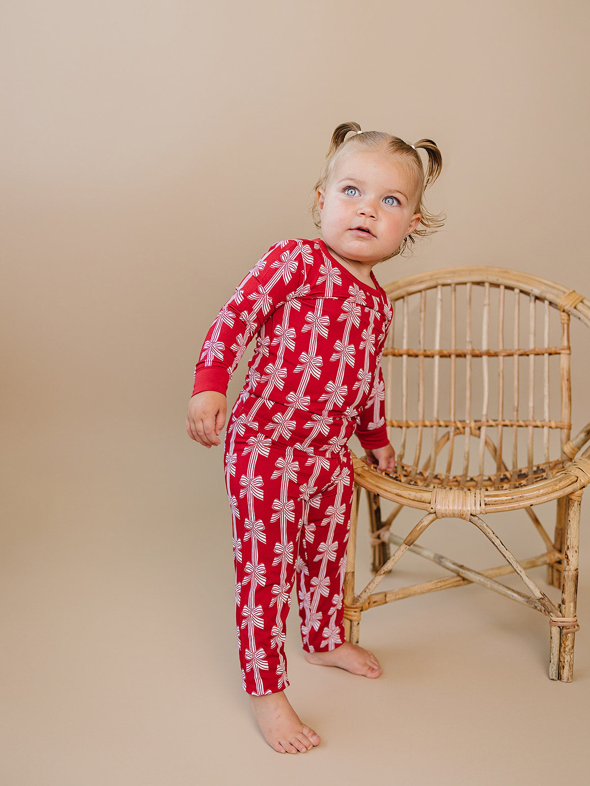 Bamboo Two Piece Set | Red Bows