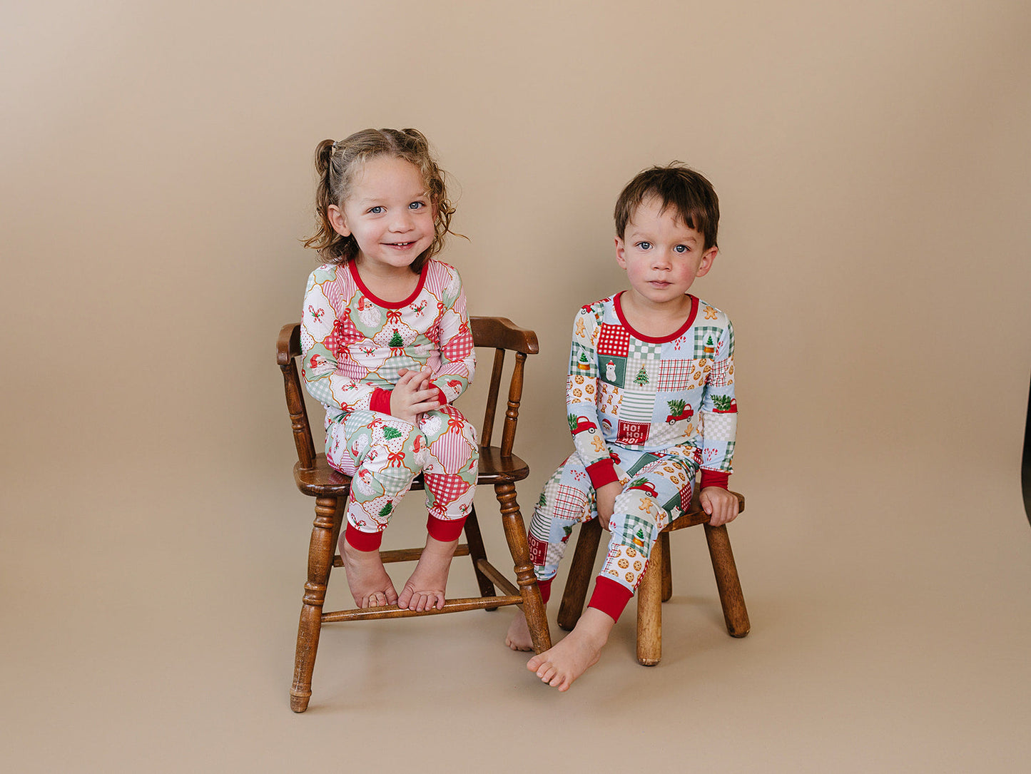Bamboo Two Piece Set | Santa Patchwork