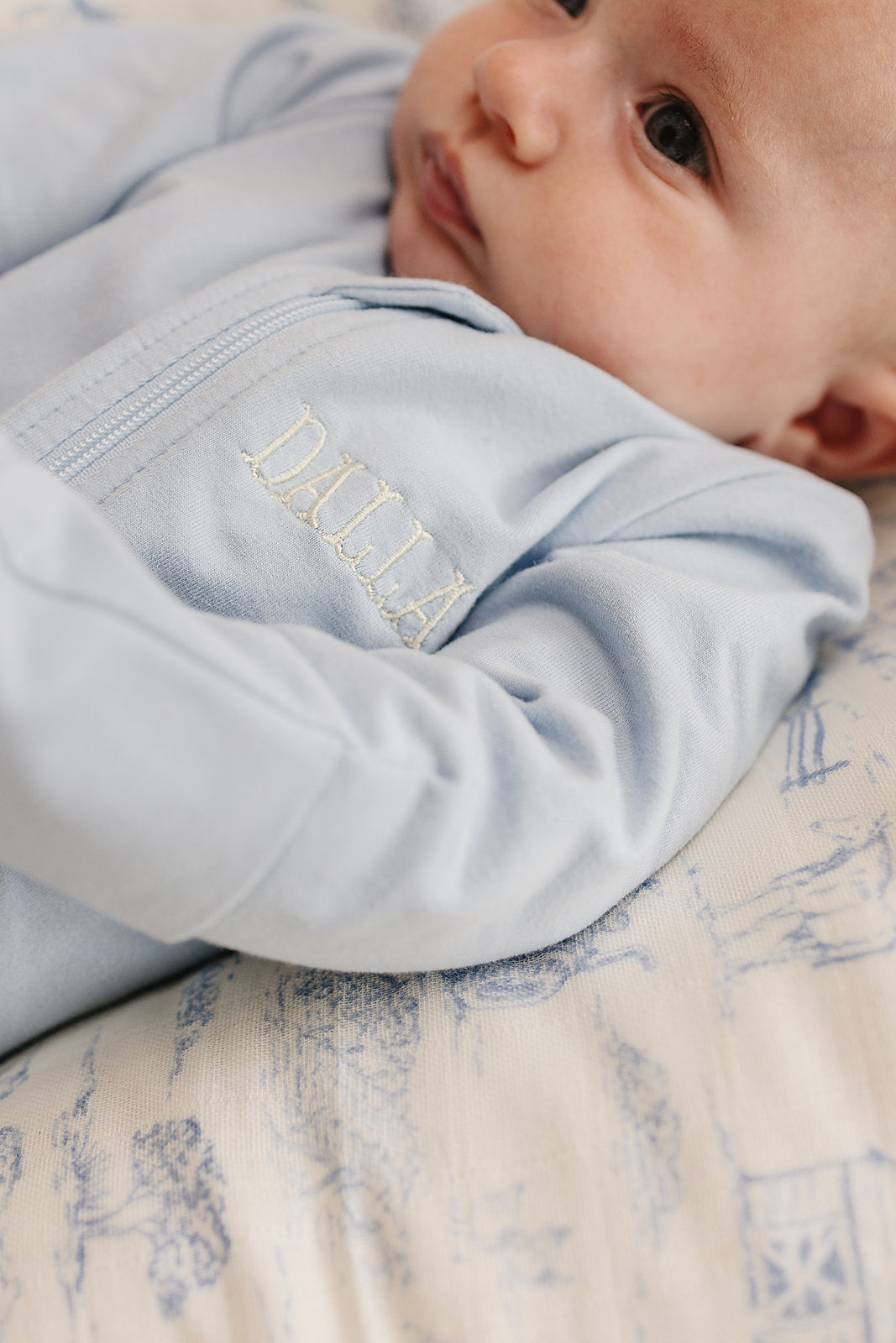 Powder Blue Cotton Zipper