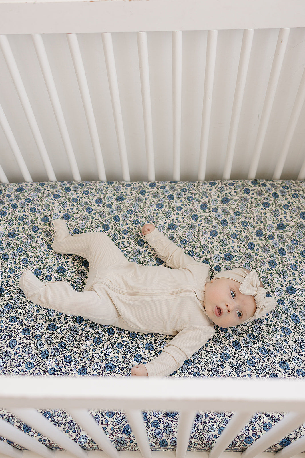 Bluebell Pointelle Bamboo Stretch Crib Sheet