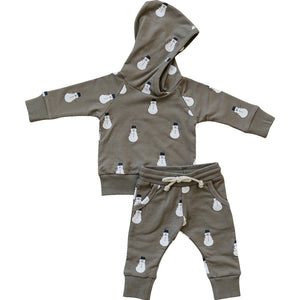 Snowman Hooded French Terry Set