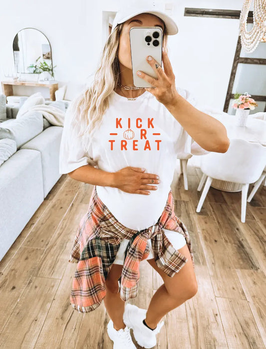 Kick - OR - Treat - Maternity Fall Tee