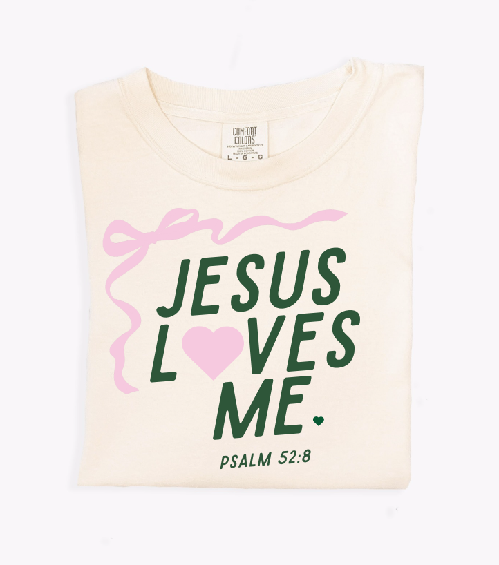 "Jesus Loves Me" Ribbon Tee - Adult