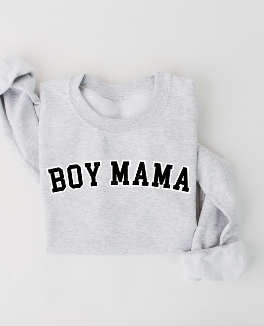 Boy Mama Varsity Outline Pullover
