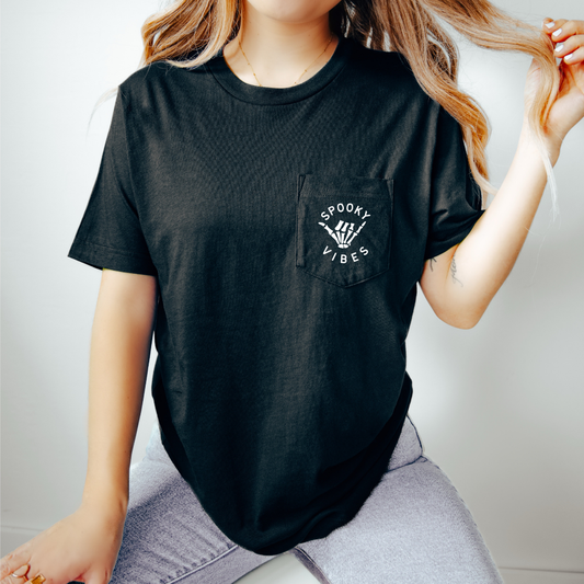Spooky Vibes Unisex Pocket Tee