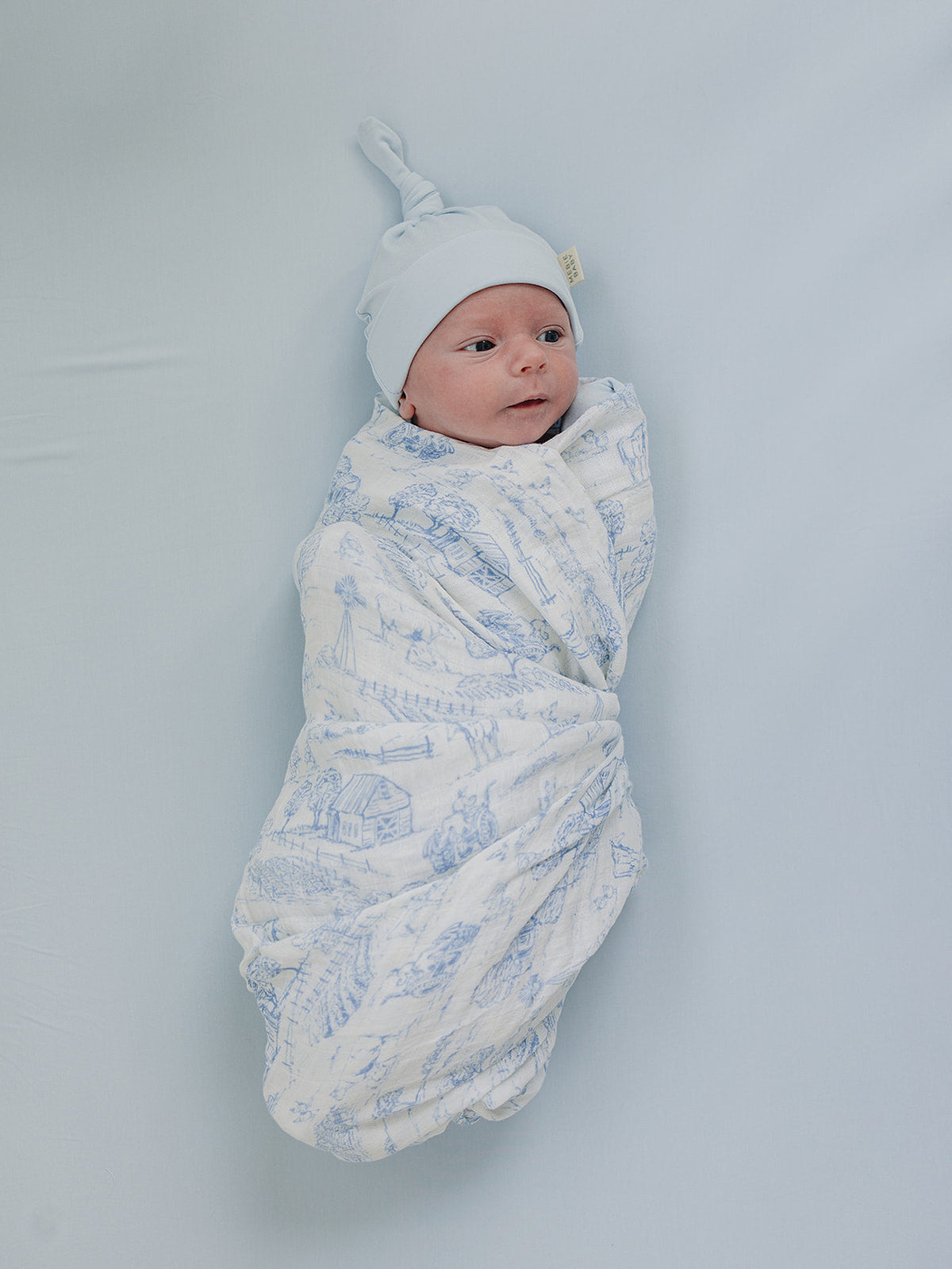 Farm Toile Muslin Swaddle Blanket