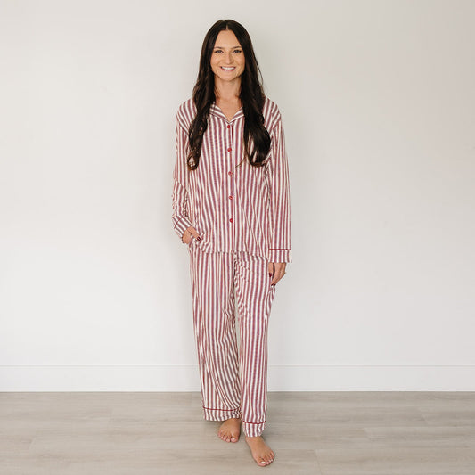 Adult Red Stripe Lounge Set