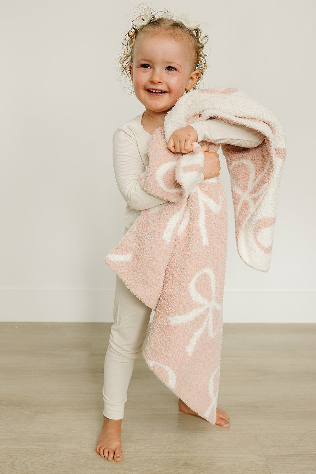Pink Bow Plush Blanket