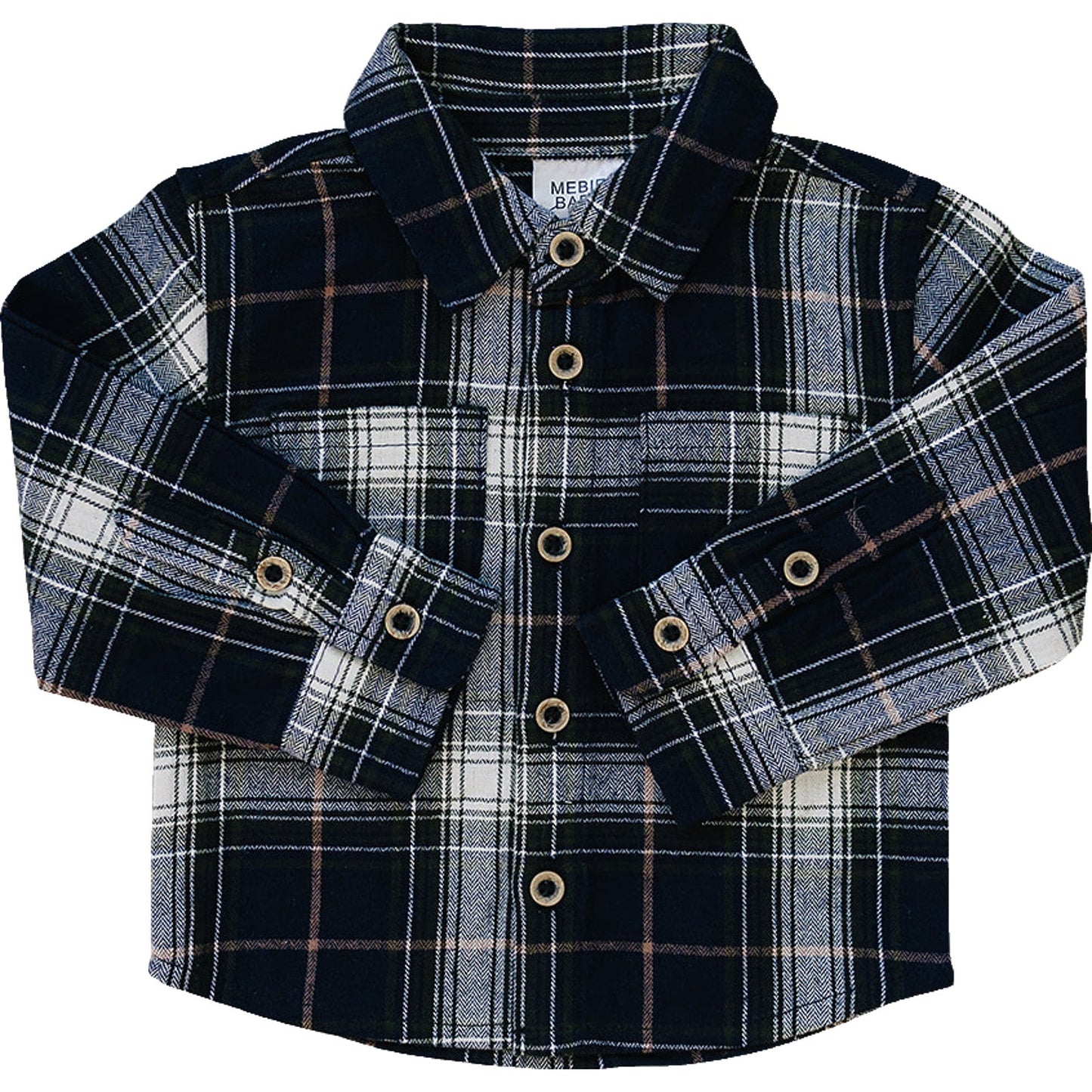 Navy Plaid Button Up Shirt