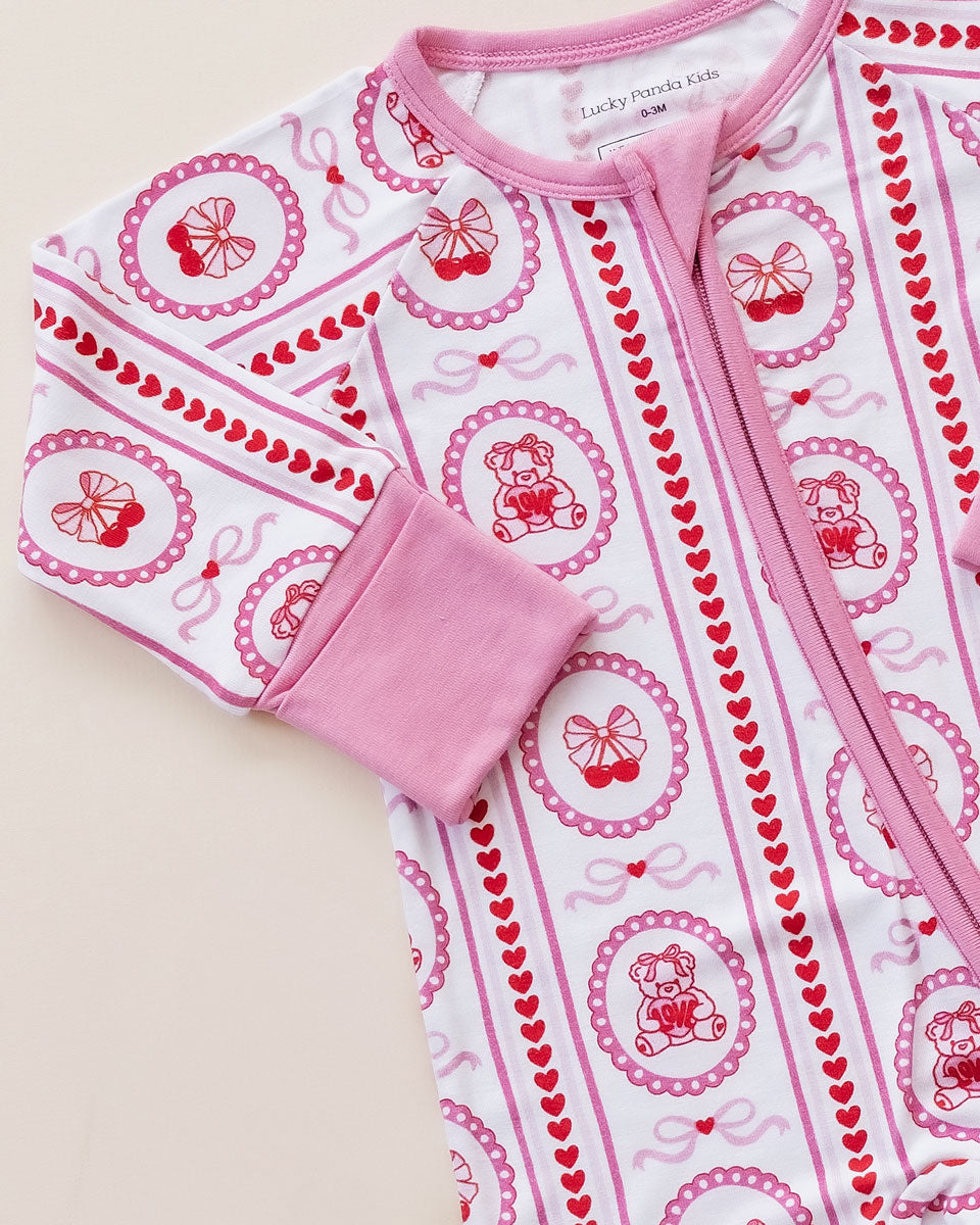 Bamboo Zip Romper | Cherry Bear