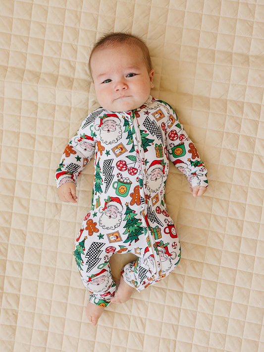Bamboo Zip Romper | Christmas Vibes