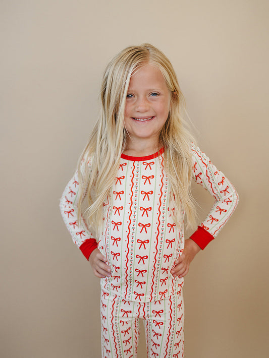 Bamboo Two Piece Set | Christmas Bows