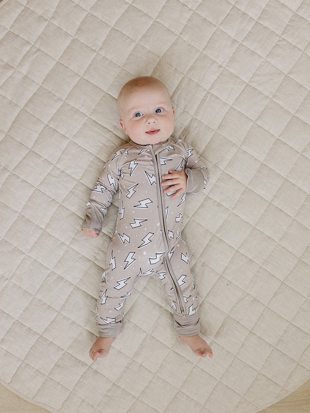 Bamboo Zip Romper | Latte Bolts