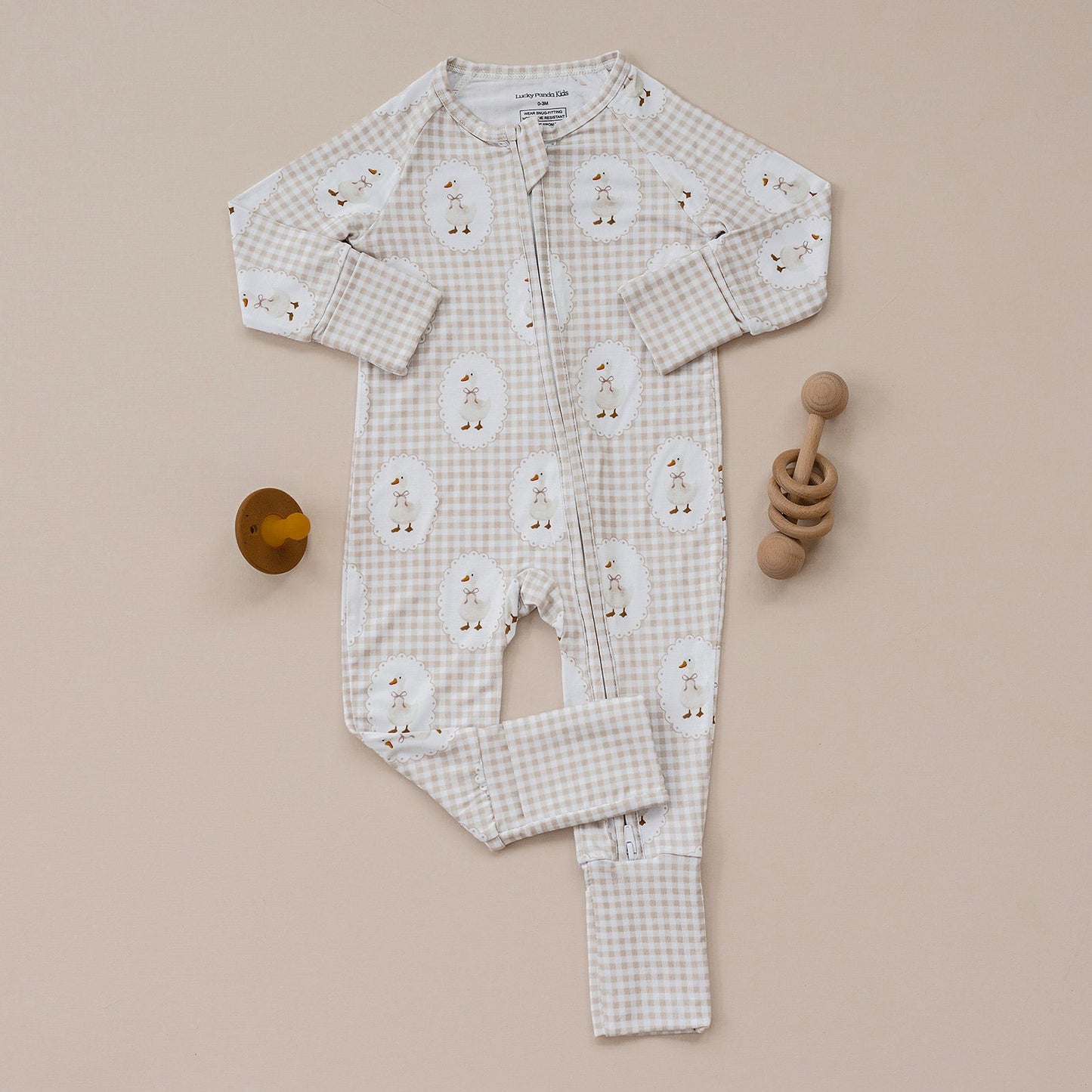 Bamboo Zip Romper | Gingham & Goose