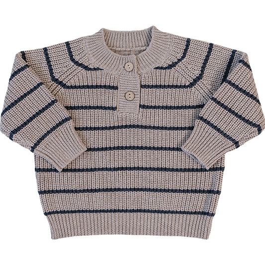 Brown + Charcoal Stripe Knit Sweater