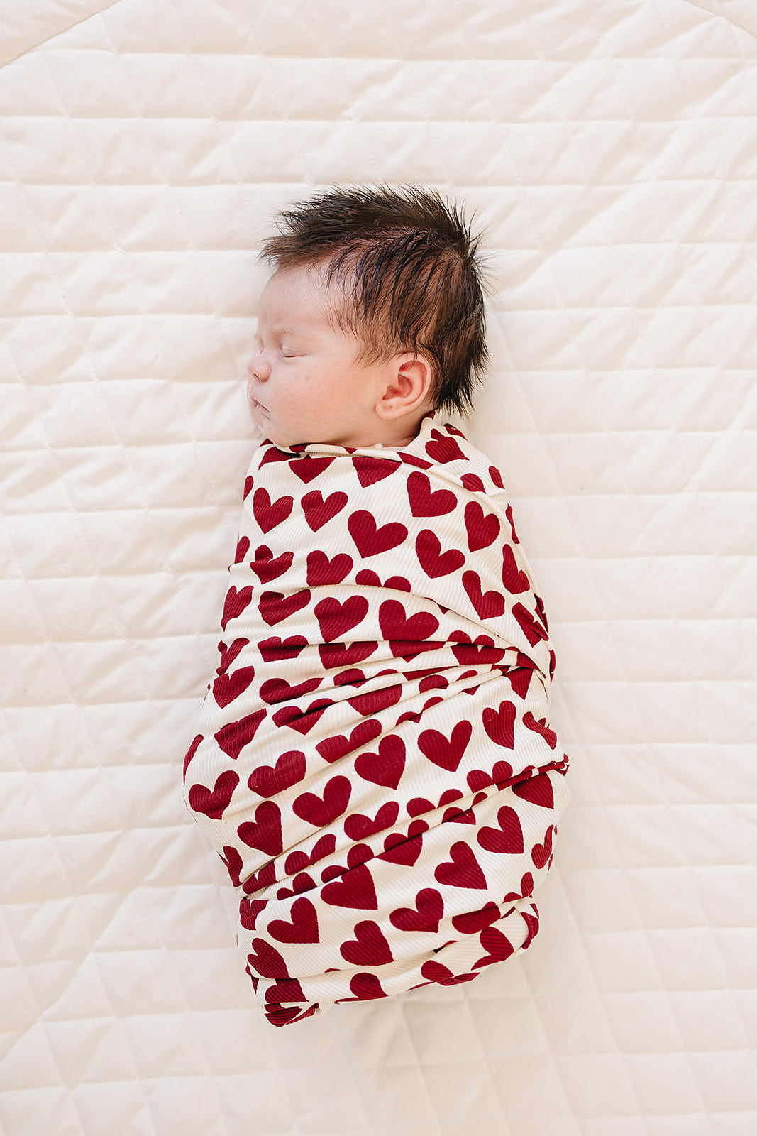 Hearts Ribbed Bamboo Stretch Swaddle