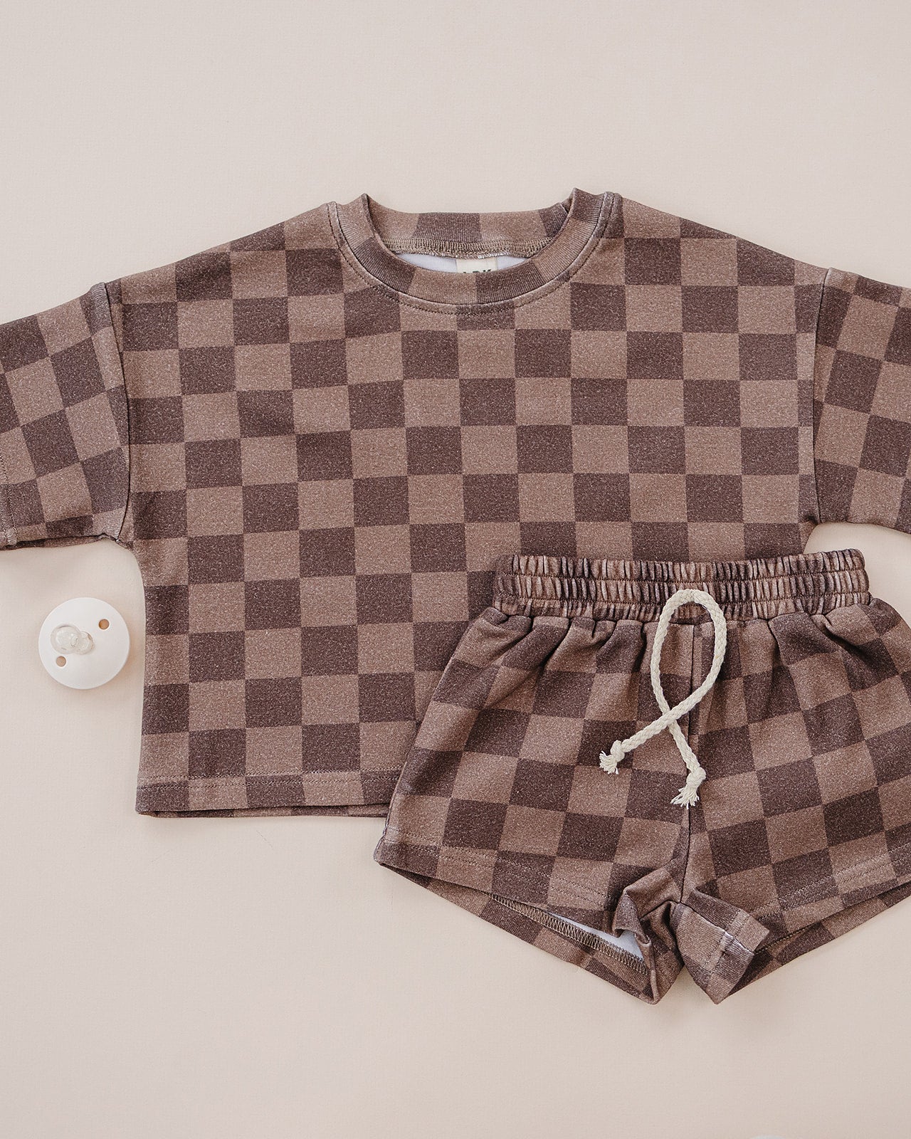 Shorts Set | Espresso Checkered