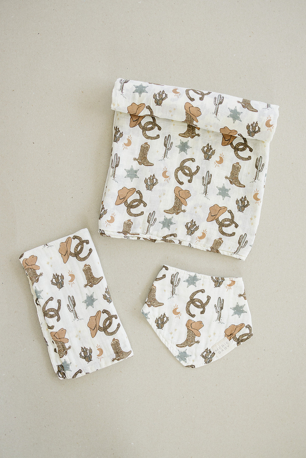 Outlaw Cowboy Muslin Burp Cloth