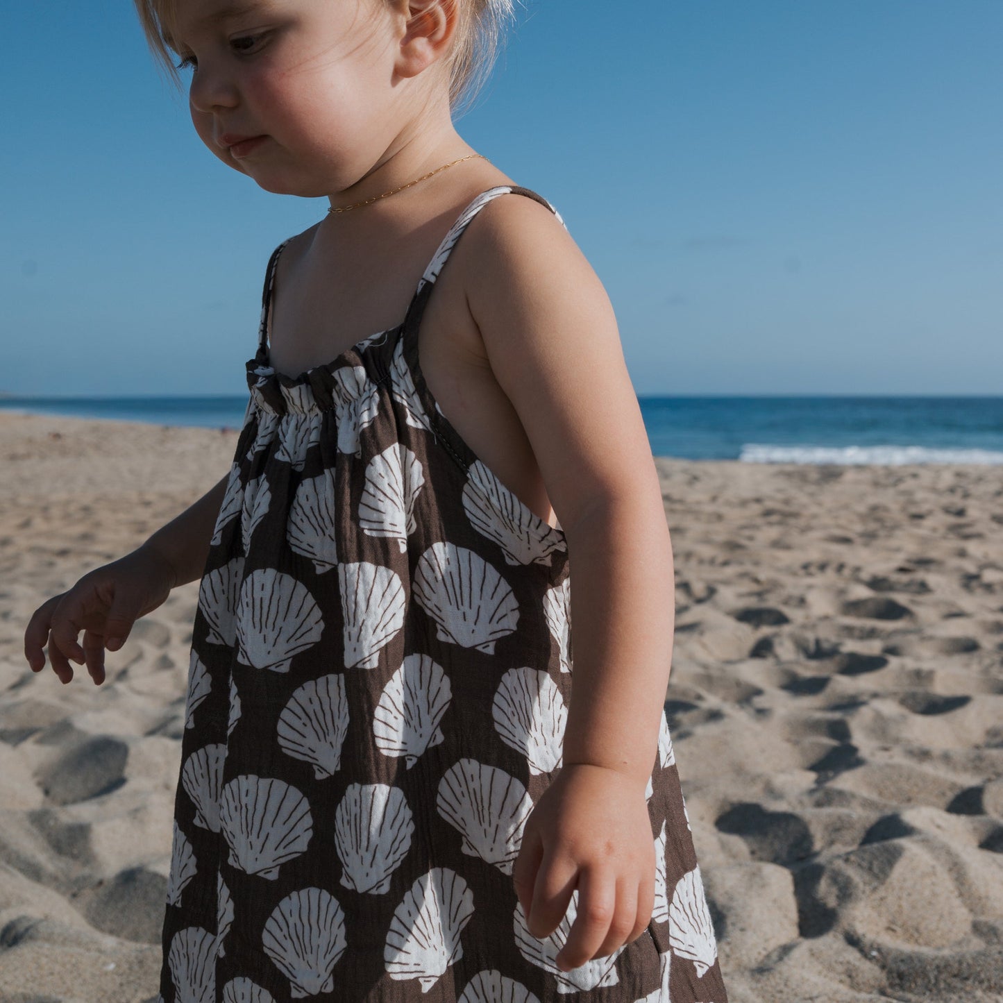 Child Muslin Sleeveless Dress | Seashells