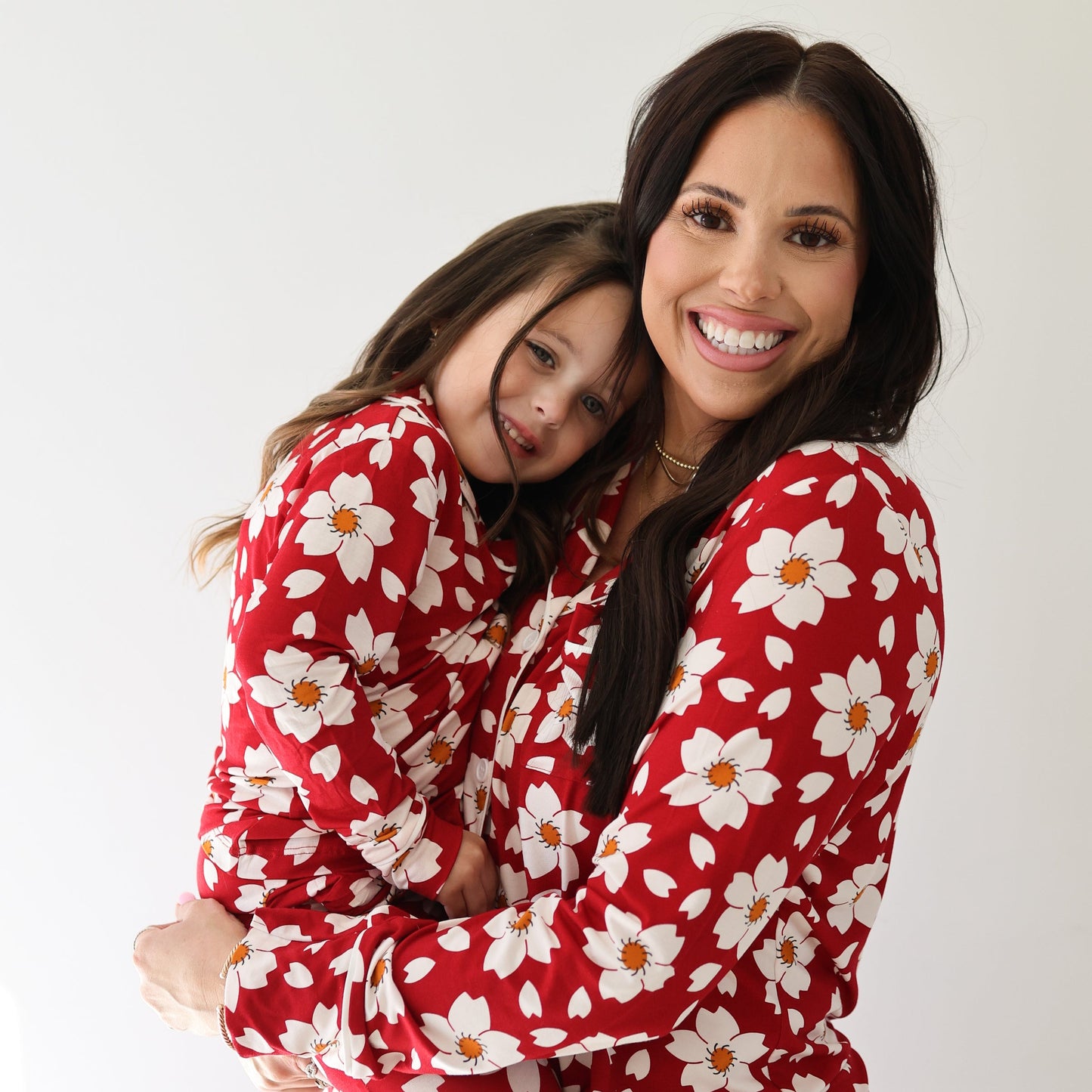 Girl's Bamboo Button Up Lounge Set | Cherry Blossoms