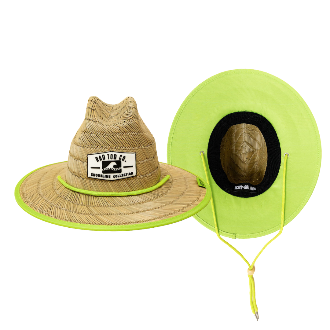 TODDLER STRAW HAT - HI-VIS LIME