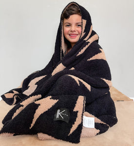 **PREORDER** Black + Camel Bolt Cozy Blanket estimated arrival Mid February please read all details prior to purchasing