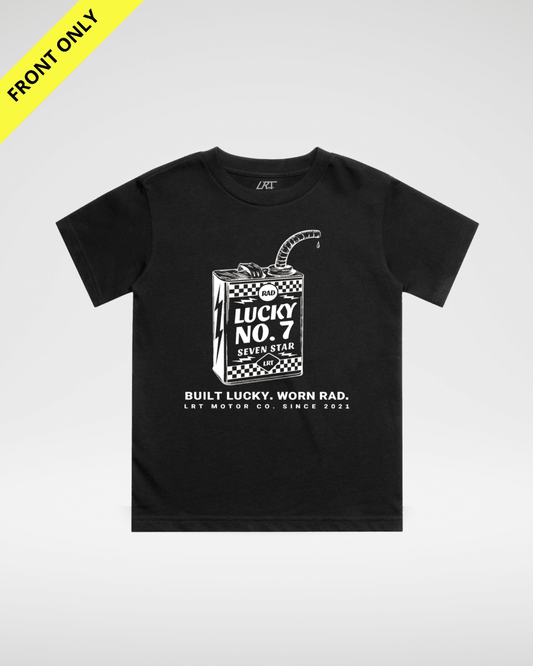 LUCKY NO. 7 TEE - BLACK (FRONT ONLY)