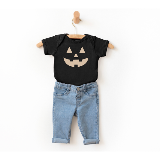 Neutral Jack-O-Lantern Baby Onesie