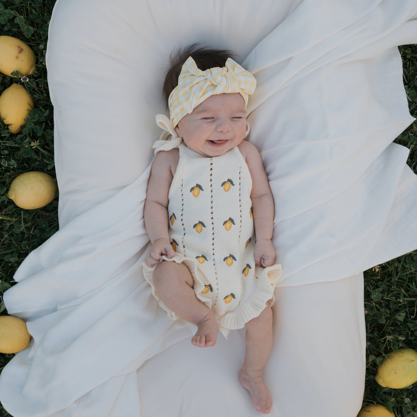 Knit Ruffle Romper | Lemon