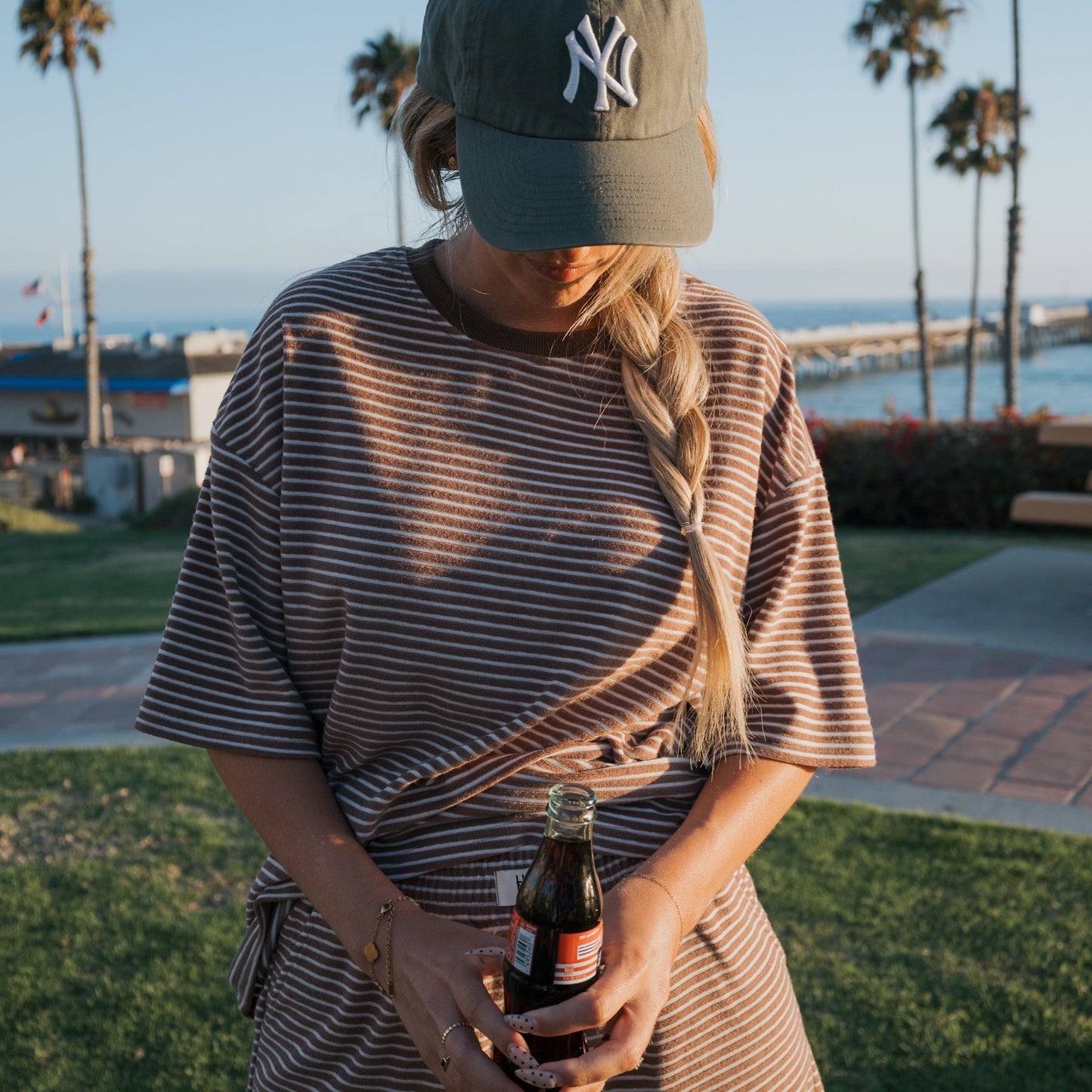 Women's Terry Short Set | Cola Stripe