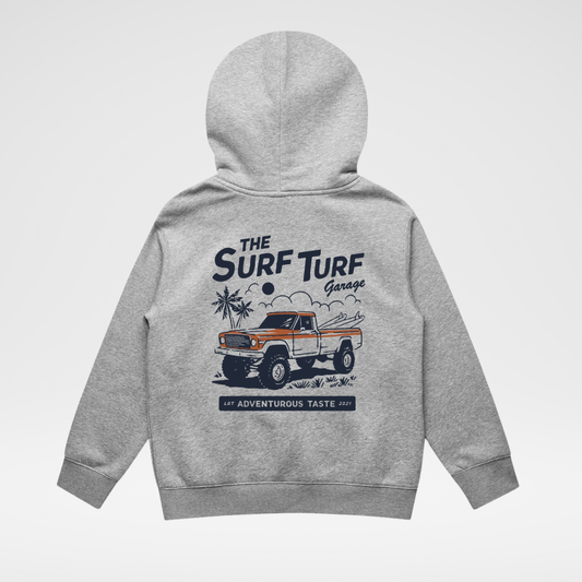 THE SURF TURF HOODIE - RECYCLED HEATHER GRAY